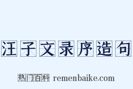 汪子文录序造句是什么意思的图片
